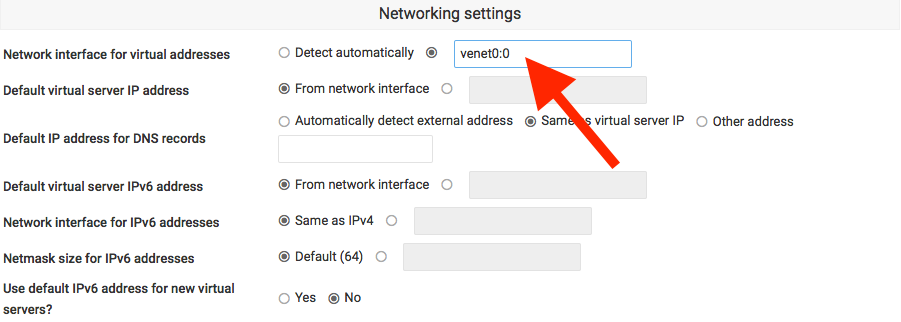 Virtualmin and 127.0.02 loopback on OpenVZ VPS Server